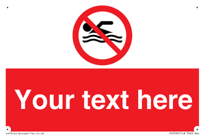 Custom No swimming prohibition Sign